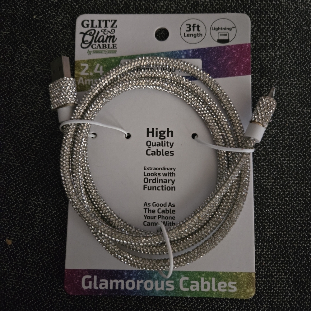 Glitz &Glam Rapid Charging 3ft cable IPhone IPad Ipod Hp🔥🔥🔥🥲